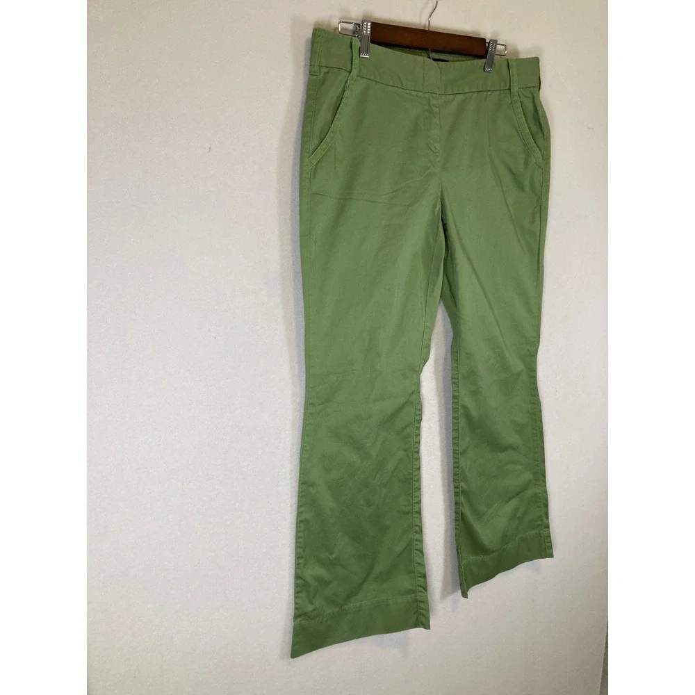 Preppy Moda International Women 12 Green Marisa Fit Cotton Straight Leg Trousers